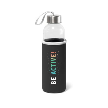 Brinde Presente Dia dos Professores Personalizado Squeeze Personalizado Garrafa 520 ml Vidro com Alça Tampa Aço Inox
