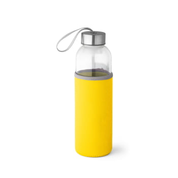 Brinde Presente Dia dos Professores Personalizado Squeeze Personalizado Garrafa 520 ml Vidro com Alça Tampa Aço Inox
