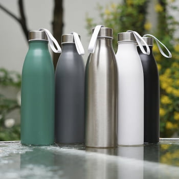 Brinde Presente Dia dos Professores Personalizado Squeeze Garrafa Aço Inox 750ml Fosco Tampa com Alça