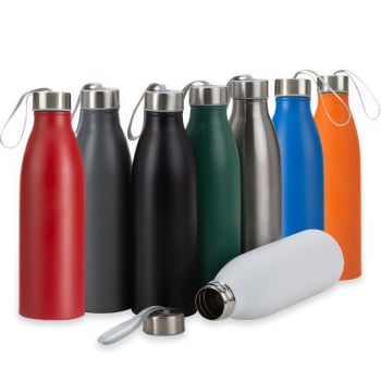 Brinde Presente Dia dos Professores Personalizado Squeeze Garrafa Aço Inox 750ml Fosco Tampa com Alça