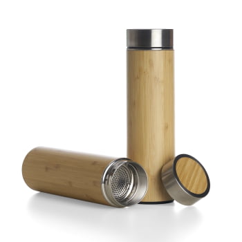 Brinde Presente Dia dos Professores Personalizado Squeeze Garrafa Térmica Bambu Personalizada 500 ml M18642
