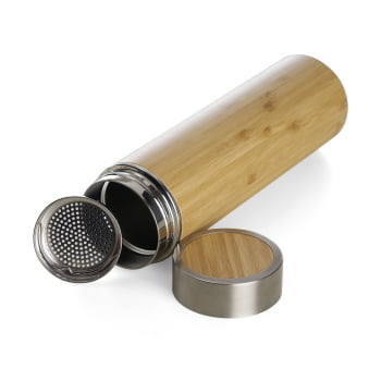 Brinde Presente Dia dos Professores Personalizado Squeeze Garrafa Térmica Bambu Personalizada 500 ml M18642
