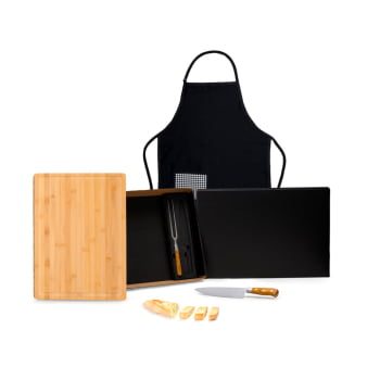 Kit Churrasco Personalizado Bambu e Inox 4 Peças SMME-46373 Brindes Personalizados