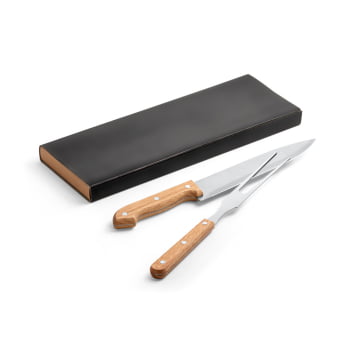 Brinde Natal Final de Ano Personalizado Kit Churrasco Caixa Kraft 2 Peças SP94139