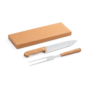 Brinde Natal Final de Ano Personalizado Kit Churrasco Caixa Kraft 2 Peças SP94139