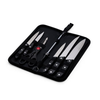 Brinde Natal Final de Ano Personalizado Kit Churrasco Estojo de Nylon 7 Peças X08096