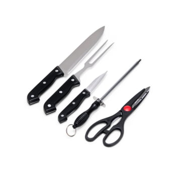 Brinde Natal Final de Ano Personalizado Kit Churrasco Estojo de Nylon 5 Peças X08097