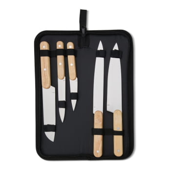 Brinde Natal Final de Ano Personalizado Kit Churrasco Estojo de Nylon 5 Peças X14699B