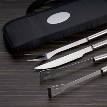 Brinde Natal Final de Ano Personalizado Kit Churrasco Estojo de Nylon 9 Peças X09018