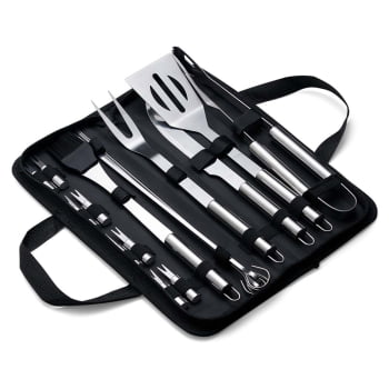 Brinde Natal Final de Ano Personalizado Kit Churrasco Estojo de Nylon 17 Peças X01906