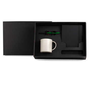 Kit Boas Vindas Personalizado Caneca, Caderneta e Caneta SMKT-9044L-BV Brindes Personalizados