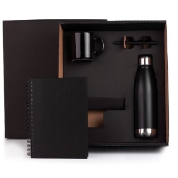 Kit Boas Vindas Personalizado Caderno e Acessórios SMKT-9047R-BV Brindes Personalizados