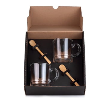 Kit Dia das Mães Personalizado Canecas 4 Peças SMKT-9039F-MAE Brindes Personalizados