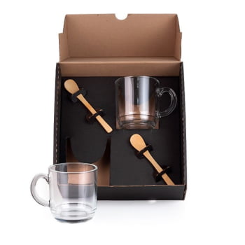 Kit Dia das Mães Personalizado Canecas 4 Peças SMKT-9039F-MAE Brindes Personalizados