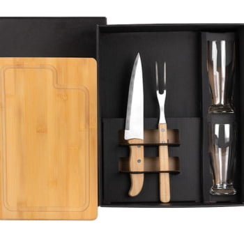 Kit Premiação ao Colaborador Personalizado Churrasco 5 Peças SMKT-9027L-PCL Brinde Personalizado