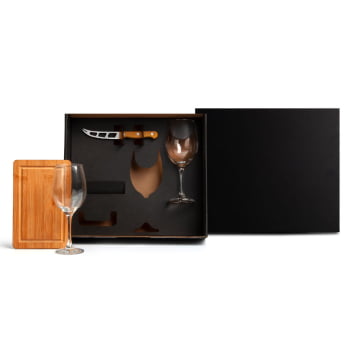 Kit Aniversário de Colaborador Personalizado Queijo 4 Peças SMKT-90394-ADC Brinde Personalizado