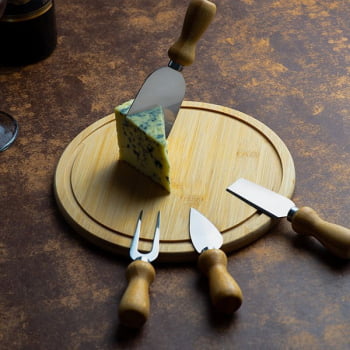 Kit Aniversário de Colaborador Personalizado Queijo 5 Peças SMPD-15043-ADC Brinde Personalizado