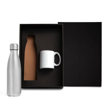 Brinde de Tempo de Casa Colaborador Personalizado Kit Garrafa e Caneca 2 Peças SMKT-90391-TDCC Brinde Personalizado