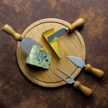 Brinde de Tempo de Casa Colaborador Personalizado Kit Queijo 5 Peças SMPD-15043-TDCC Brinde Personalizado