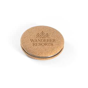 Brinde Dia Das Mulheres Personalizado Espelho de Bolso Personalizado Cortiça SP94898-MULHERES Brinde Personalizado