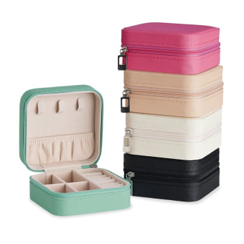 Brinde Dia Das Mulheres Personalizado Porta Joias Couro Sintético Revestimento Aveludado X01618-MULHERES Brinde Personalizado