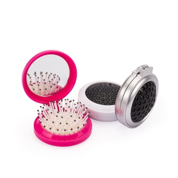 Brinde Dia Das Mulheres Personalizado Escova com Espelho Plástico X10342-MULHER Brindes Personalizados