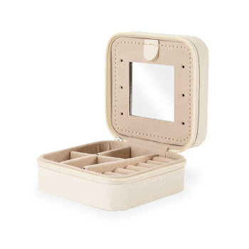 Brinde Dia Das Mulheres Personalizado Porta Joias Couro Sintético Quatro Divisórias XO$08141-MULHER Brinde Personalizado