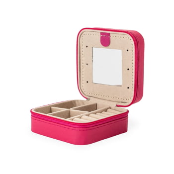 Brinde Dia Das Mulheres Personalizado Porta Joias Couro Sintético Quatro Divisórias XO$08141-MULHER Brinde Personalizado