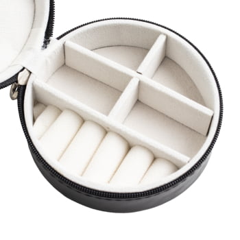 Brinde Dia Das Mães Personalizado Porta Joias Redondo Couro Sintético Aveludado X06017-MAE Brinde Personalizado