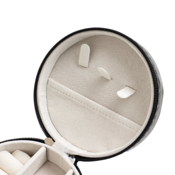 Brinde Dia Das Mães Personalizado Porta Joias Redondo Couro Sintético Aveludado X06017-MAE Brinde Personalizado