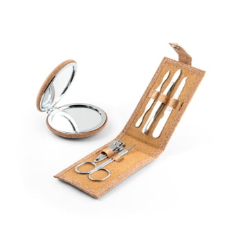 Brinde Dia Das Mães Personalizado Kit Manicure Cortiça 5 Peças SP94897-MAE Brinde Personalizado