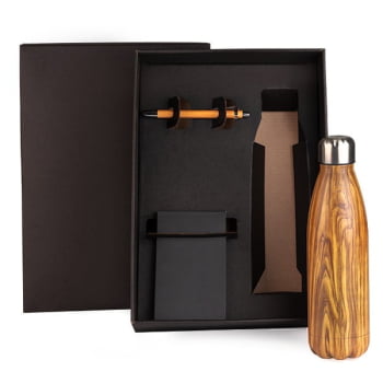Brinde Aniversário de Empresa Personalizado Kit Garrafa e Acessórios SMKT-9038E-ADE Brindes Personalizados