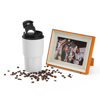 Brinde Aniversário de Empresa Personalizado Kit Copo Térmico e Porta Retrato SMKT-90506-ADE Brinde Personalizado