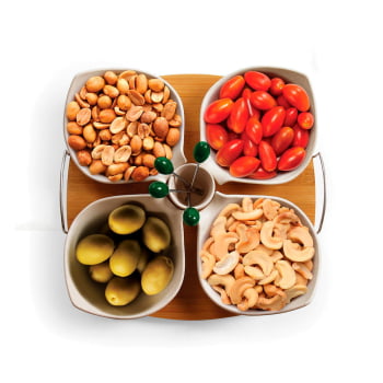 Brinde Aniversário de Empresa Personalizado Kit Petisco Bambu e Inox 10 Peças SMPD-03323-ADE Brindes Personalizados