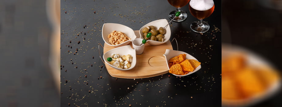 Brinde Aniversário de Empresa Personalizado Kit Petisco Bambu e Inox 10 Peças SMPD-03323-ADE Brindes Personalizados