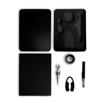 Brinde Aniversário de Empresa Personalizado Kit Vinho 4 Peças SMPV-01401-ADE Brinde Personalizado