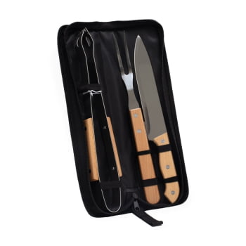 Brinde Presente Dia dos Pais Personalizado Kit Churrasco 3 Peças Com Estojo X18891-PAI