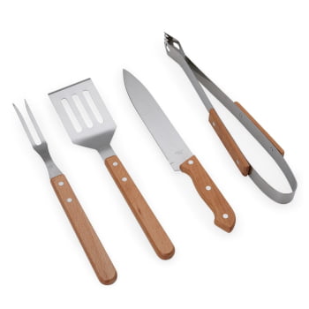 Brinde Presente dia dos Pais Personalizado Kit Churrasco Estojo de Nylon 4 Peças X08199-PAI