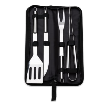 Brinde Presente Dia dos Pais Kit Churrasco Personalizado Estojo de Nylon 4 peças X07444-PAI