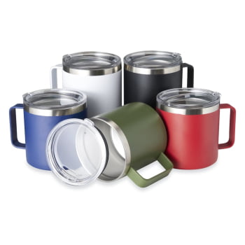 Brinde Presente Dia dos Pais Personalizado Caneca Térmica Inox 450 ml com Tampa Transparente 