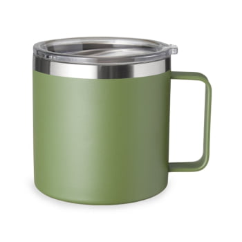 Brinde Presente Dia dos Pais Personalizado Caneca Térmica Inox 450 ml com Tampa Transparente 
