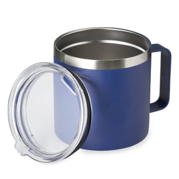 Brinde Presente Dia dos Pais Personalizado Caneca Térmica Inox 450 ml com Tampa Transparente 