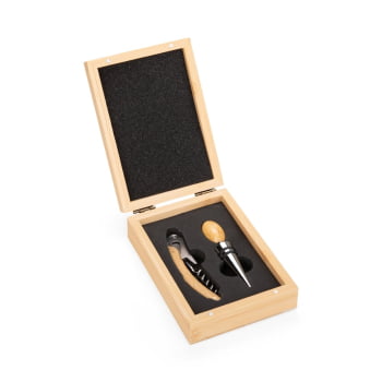 Brinde Presente Dia dos Pais Personalizado Kit Vinho Saca Rolha e Tampa de Bico 2 Peças X19132
