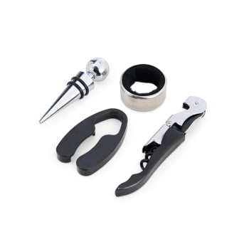 Brinde Presente Dia dos Pais Personalizado Kit Vinho 4 Peças SMPV-01401