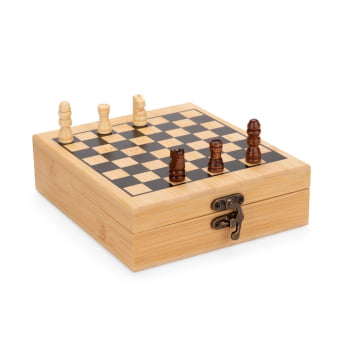 Brinde Presente Dia dos Pais Personalizado Kit Vinho Xadrez 4 Peças X19131