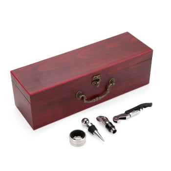 Brinde Presente Dia dos Pais Personalizado Kit Vinho 4 Peças X19123 