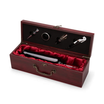 Brinde Presente Dia dos Pais Personalizado Kit Vinho 4 Peças X19123 
