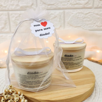 LEMBRANCINHA DE BATIZADO PARA PADRINHOS VELA AROMÁTICA 100G ORGANZA