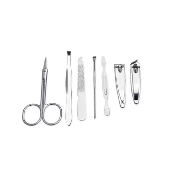 Kit Manicure Personalizado Couro Sintético 7 Peças X06040B Brindes Personalizados