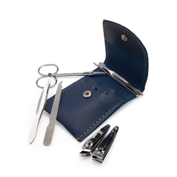 Kit Manicure Personalizado Couro Sintético 7 Peças X06040B Brindes Personalizados